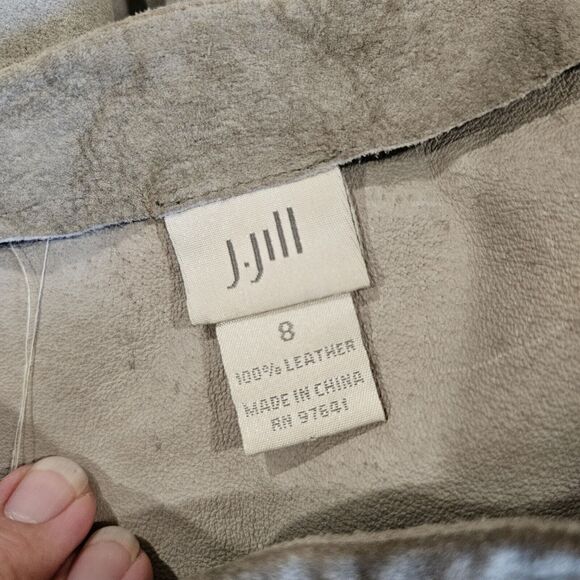 Vtg J. Jill Suede Skirt Womens Size 8 Sage Olive Green Equestrian Western Boho - Picture 8 of 10